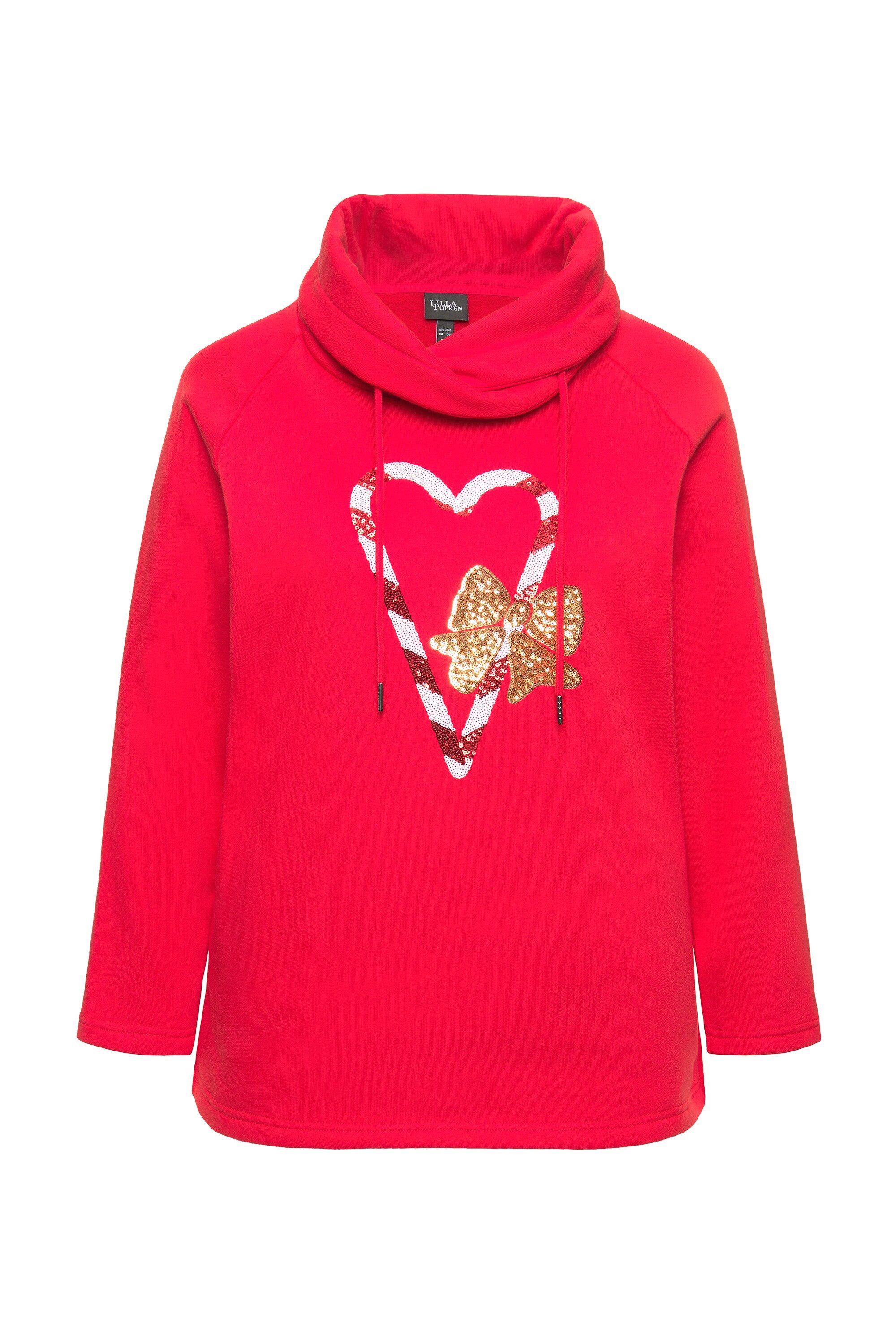 Ulla Popken Sweatshirt Sweatshirt Zuckerstangen Stehkragen günstig online kaufen