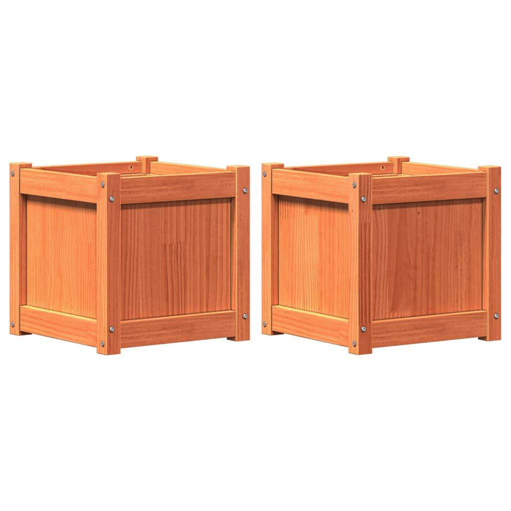 vidaXL Blumentopf Pflanzkübel 2 Stk. Wachsbraun günstig online kaufen