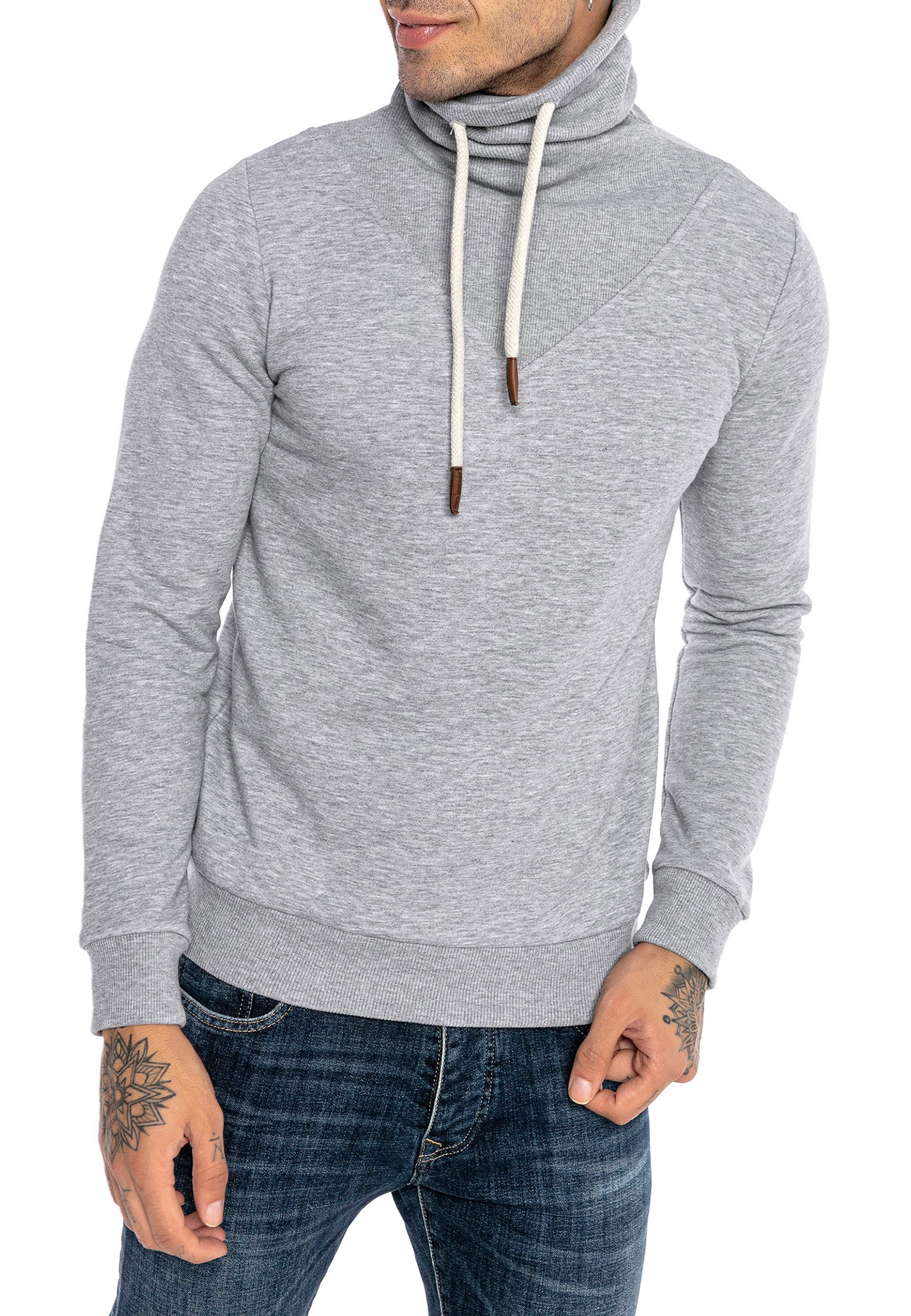 Sweatshirt mit hohem Kragen und Taschen