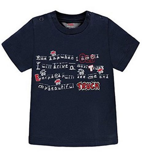 Kanz T-Shirt »KANZ Sommer T-Shirt bedrucktes Baby Kurzarm-Shirt Rundhals-Shirt Dunkelblau«