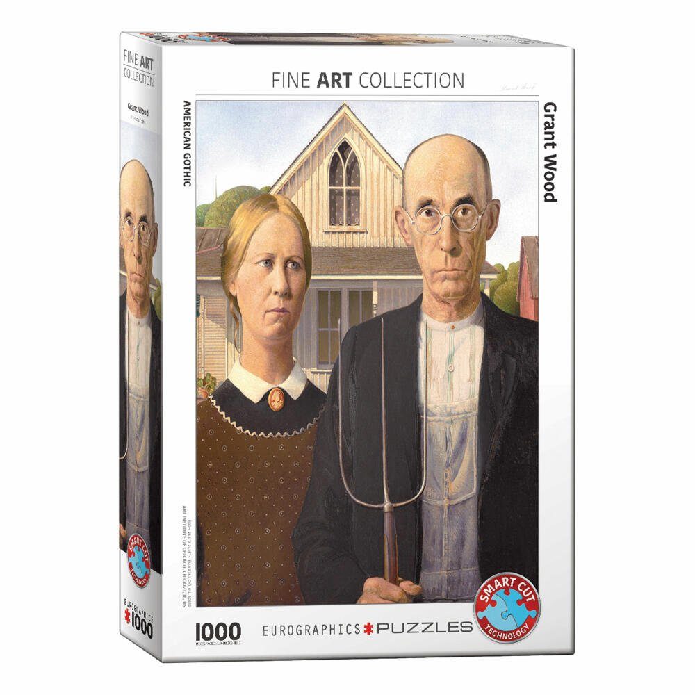 EUROGRAPHICS Puzzle American Gothic von Grant Wood, 1000 Puzzleteile