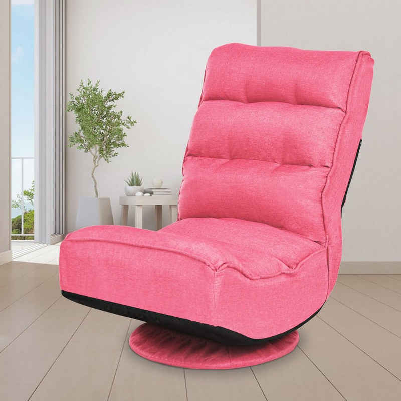 COSTWAY Relaxsessel »Bodensessel, Bodensofa, Lazy Sofa«, 360°drehbar, mit 5-Fach Verstellbarer Rückenlehne, gepolstert