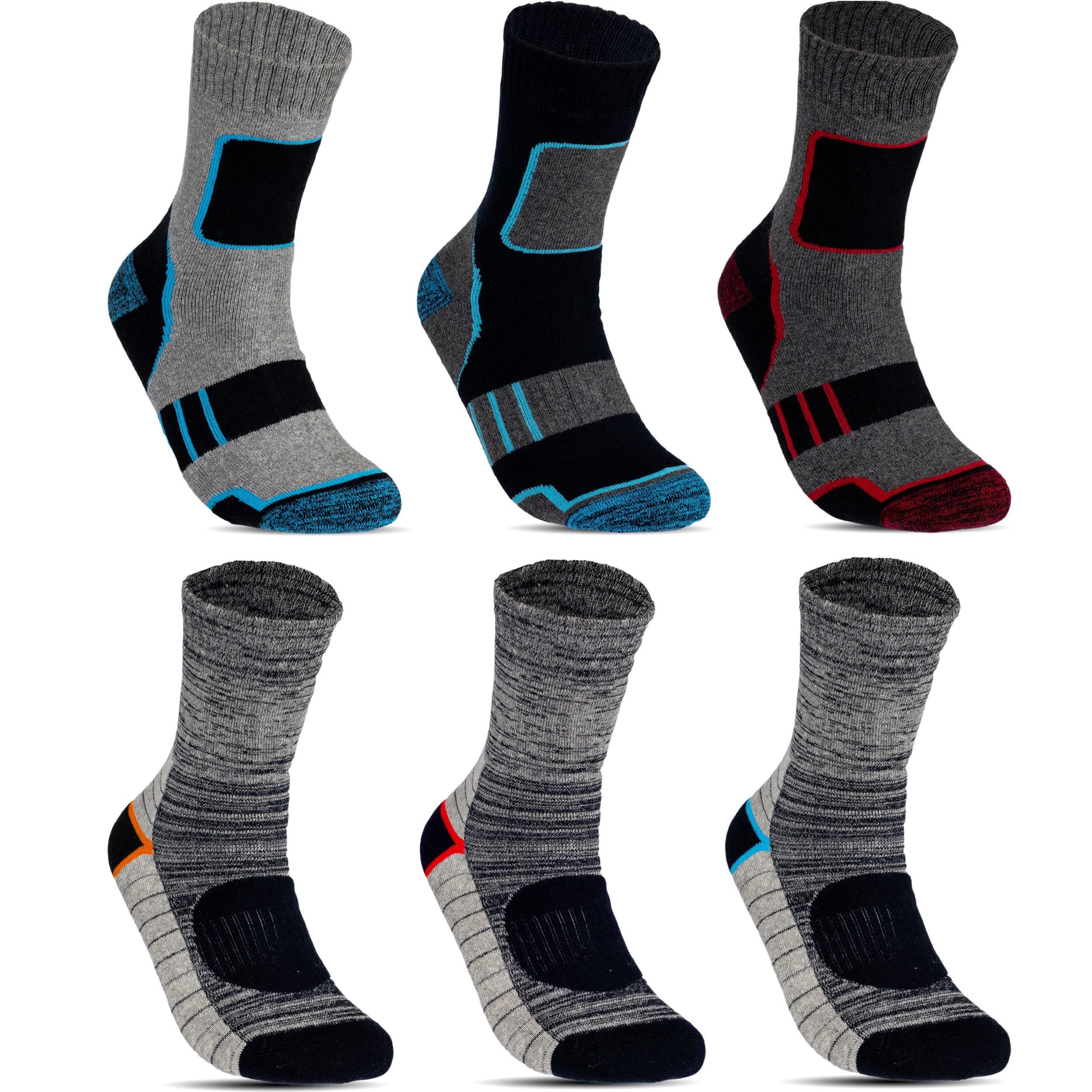 TEXEMP Thermosocken 6 - 24 Paar Thermo Socken Herren Damen Dicke Warme Wintersocken Ski (Packung, 6-Paar) Mit Innenfrottee - Übergrößen