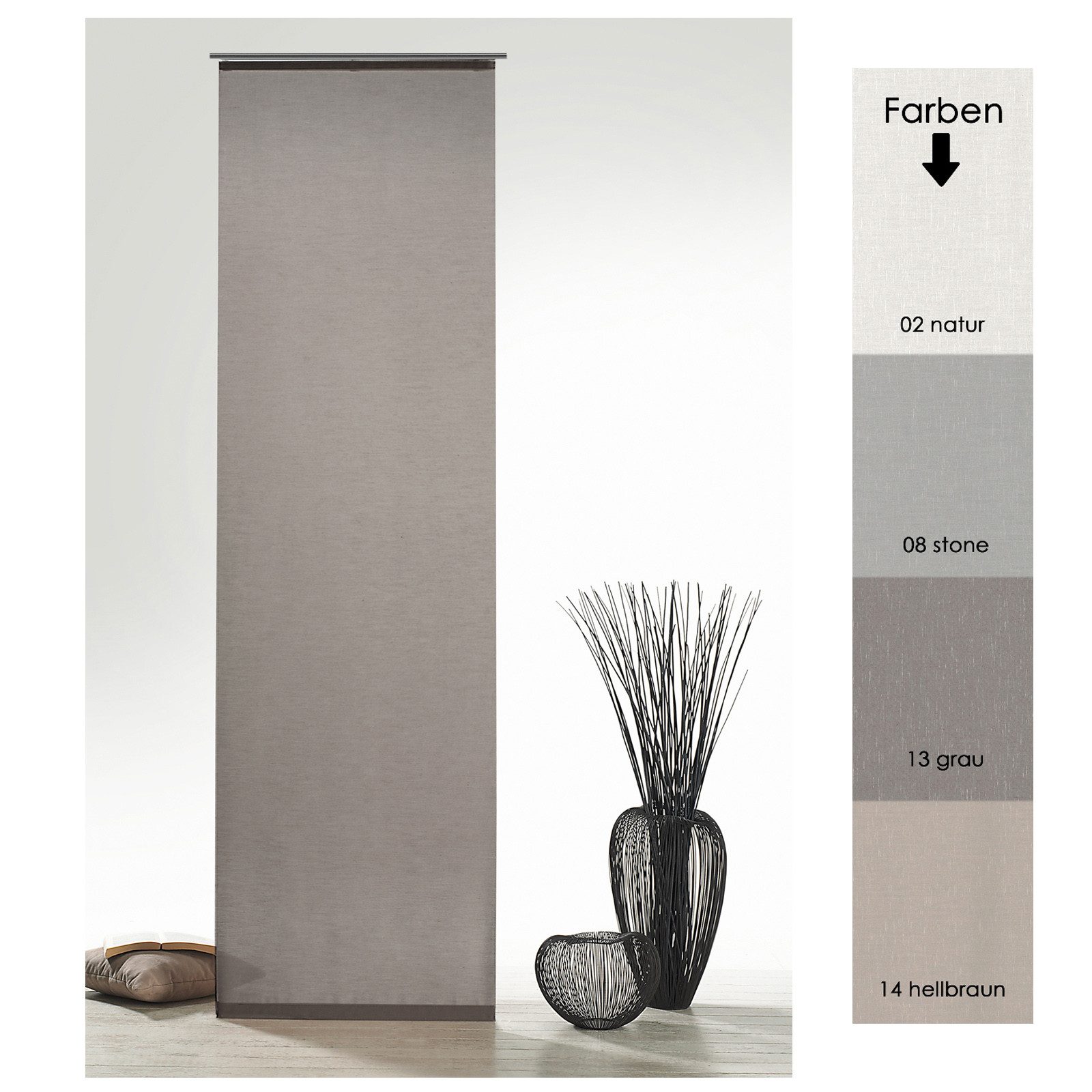 heimtexland Schiebegardine Batist Optik Natur Flächenvorhang Gardine Typ410 günstig online kaufen