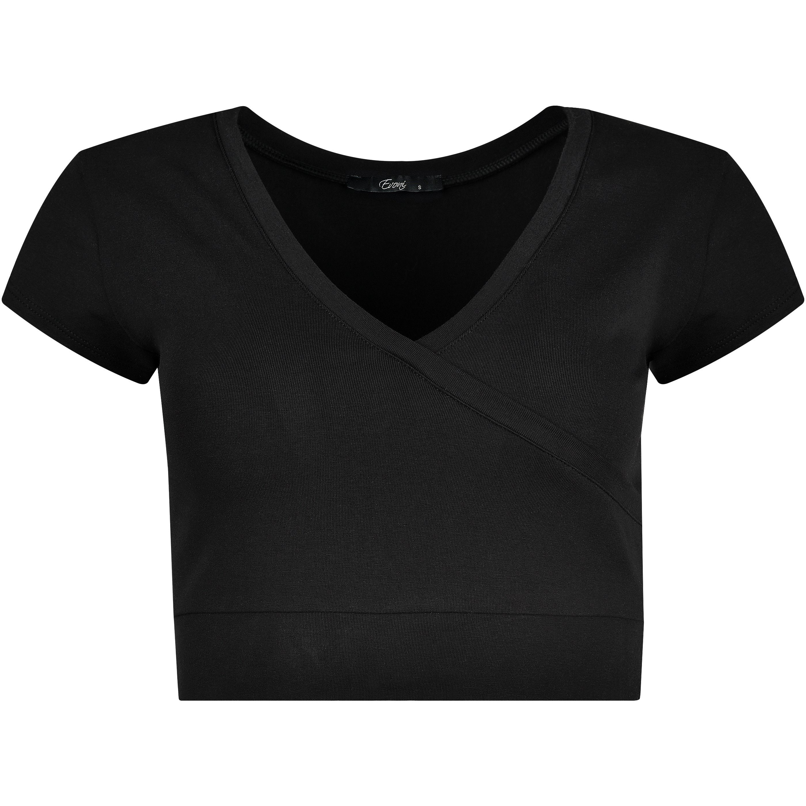 Evoni Body Damen Kurzarmbody V-Dekolleté