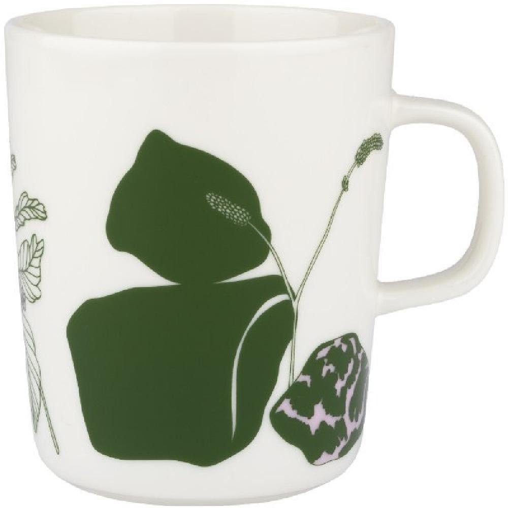 Marimekko Tasse Becher mit Henkel Oiva-Elokuun Varjot White-Green-Pale ...