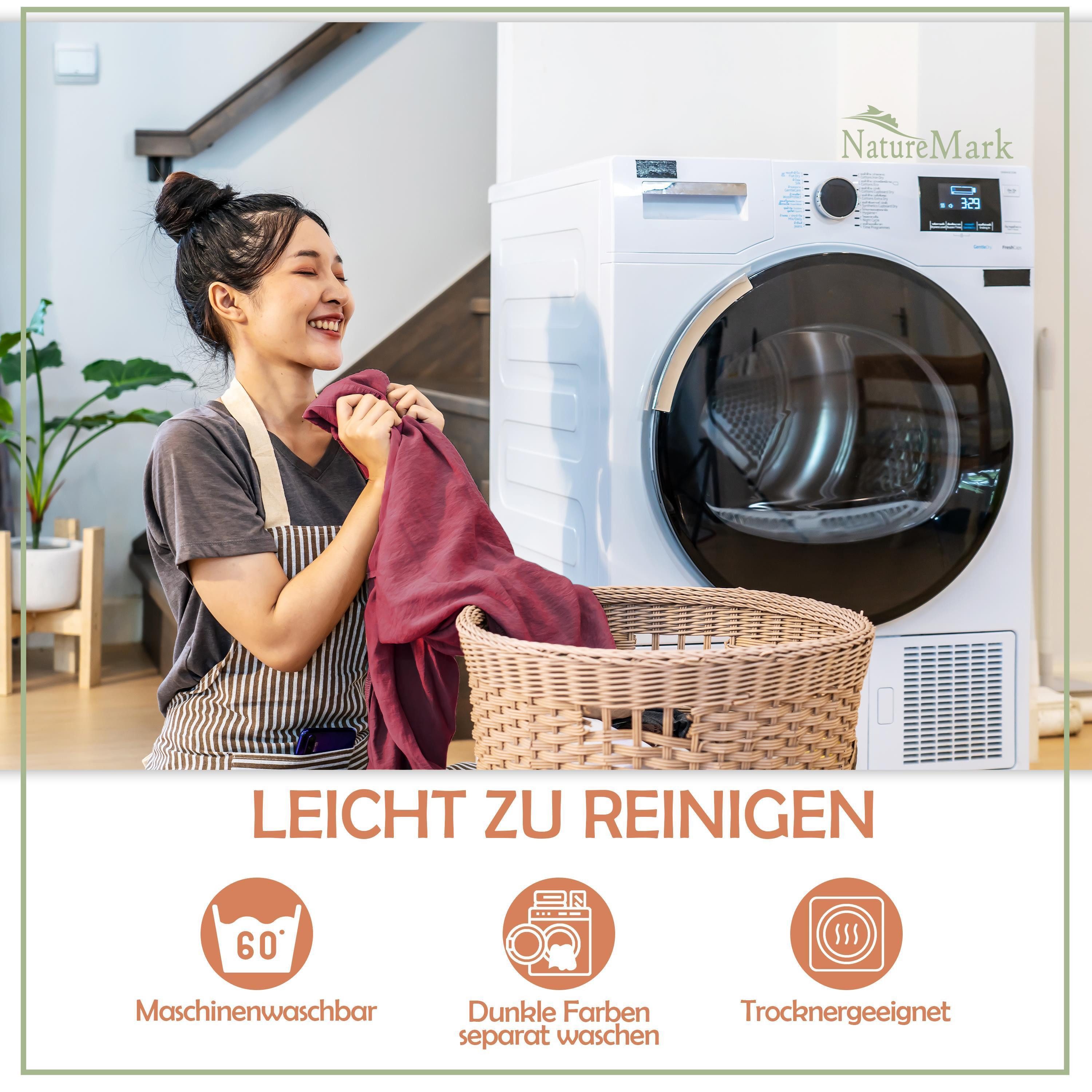 NatureMark Spannbettlaken Gebürstete Mikrofaser, Polyester, Gummizug: rundum, viele Größen und Farben Markenware (90x200 cm, Bordeaux rot) – Bild 5 von 5