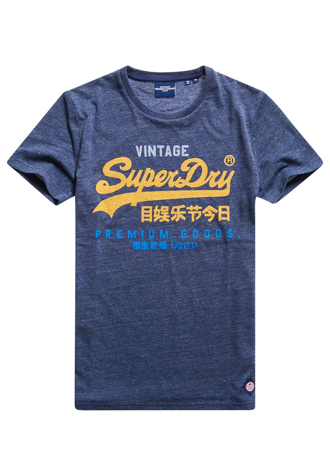 Superdry T-Shirt Superdry Herren T-Shirt VL TRI TEE Navy Marl Blau