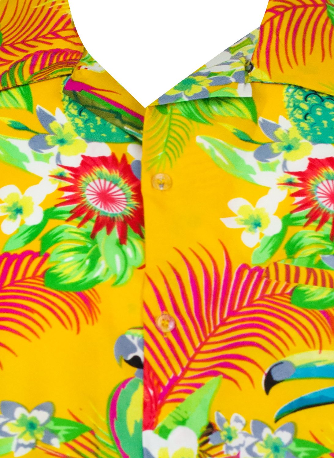 King Kameha Hawaiihemd Parrot Cockatoo Funky Hawaii-Hemd Kurzarm Front-Tasche Stylish Unisex