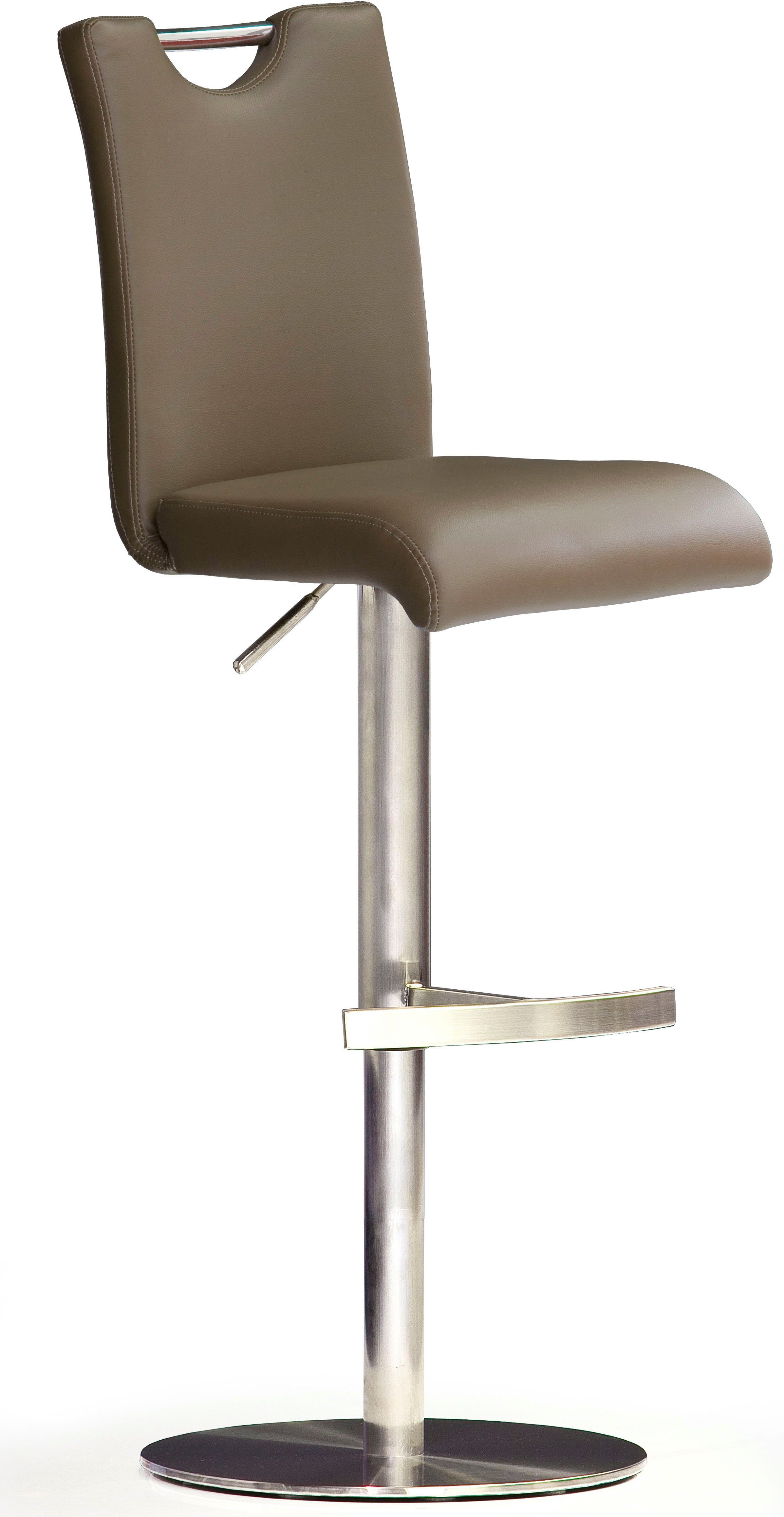 MCA furniture Bistrostuhl BARBECOOL Barhocker Bistrostuhl Tresenhocker, mit Rückenlehne, Bodenplatte rund, 360° drehbar, Sitzhöhe von 55-80 cm