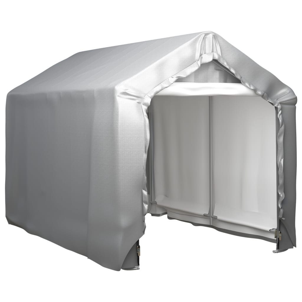 vidaXL Kaminholzregal Lagerzelt 180x300 cm Stahl Grau, BxTxH:180x300x200 cm
