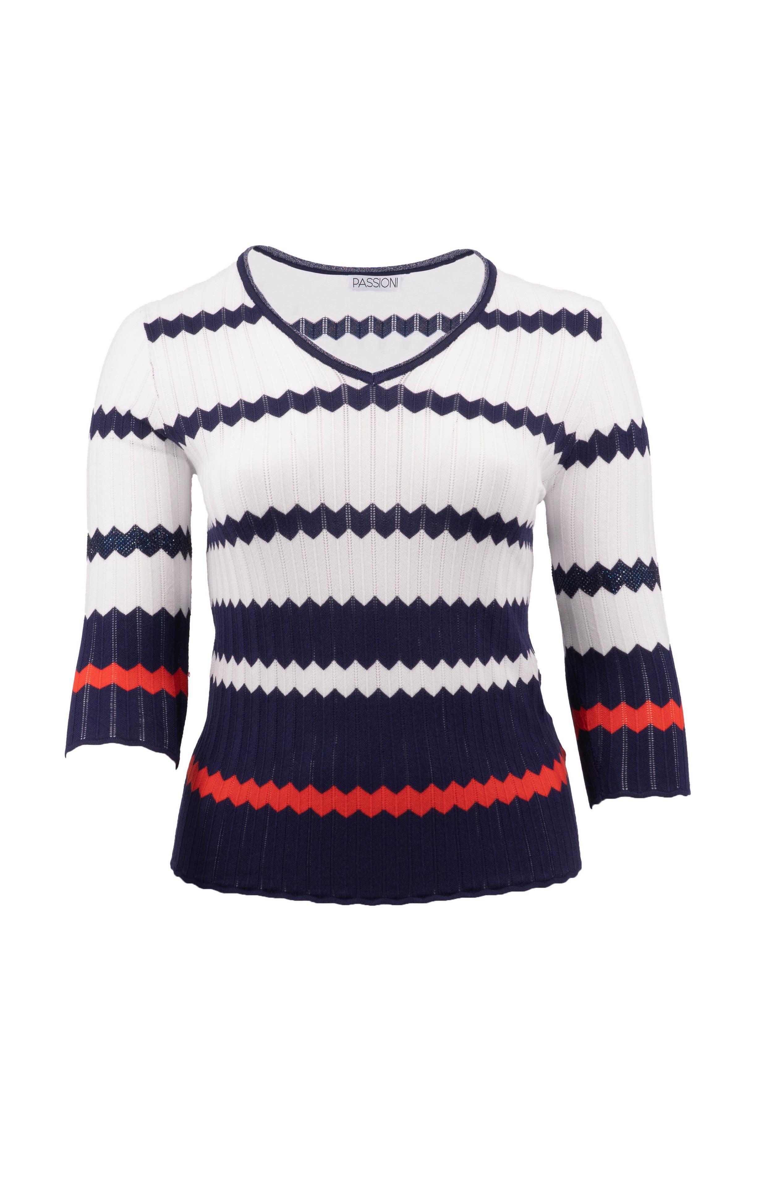 Strickpullover mit Zick-Zack-Streifen-Design