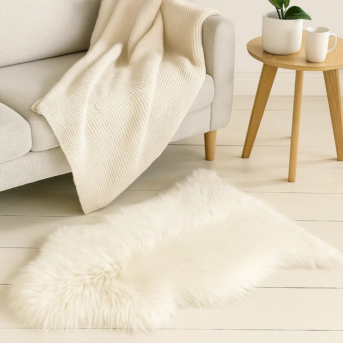 Provellus Teppich Echtes Lammfell Schaffell – weich & flauschig, Naturfell Teppich, 100-120 cm