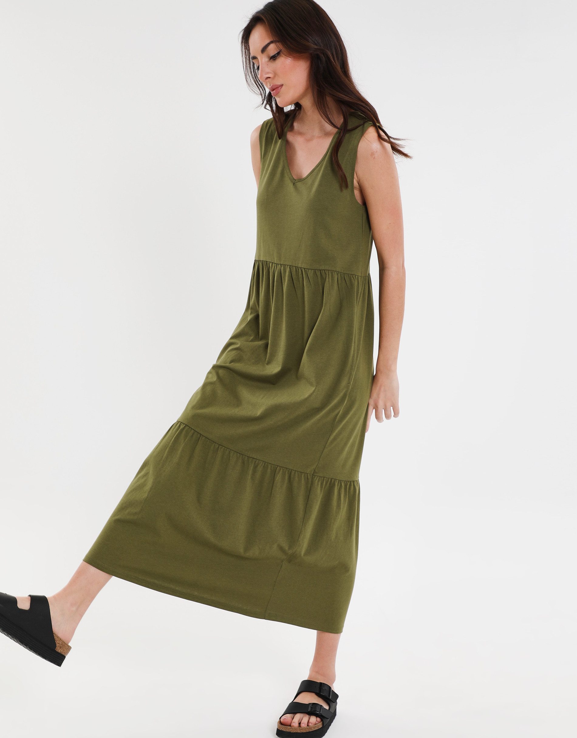 Threadbare Jerseykleid THB Byers Tiered im schlichten Design