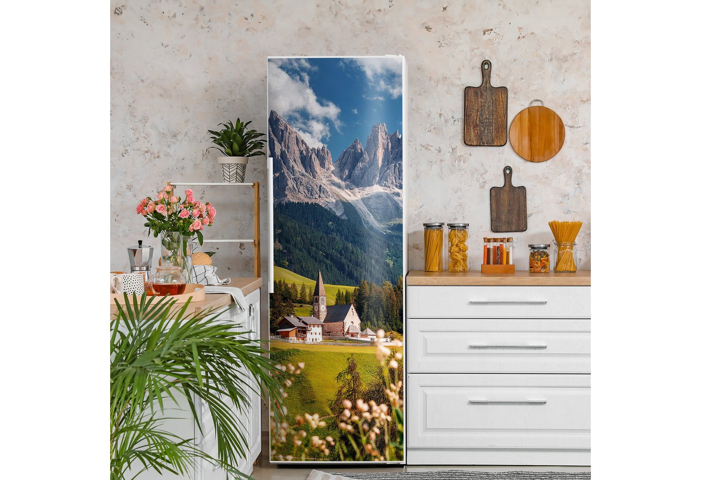 Thumbnail - DEQORI Magnetfolie 'Charmantes Dolomitental', Kühlschrank Magnetmatte magnetisch Magnetfolie Folie Schutz