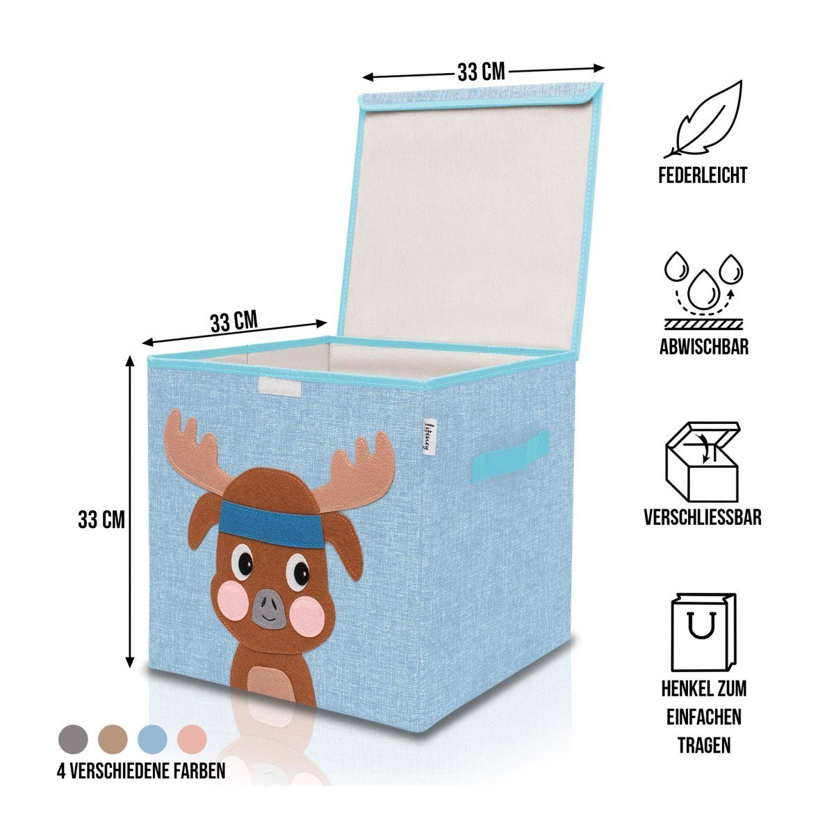 Lifeney Faltbox Aufbewahrungsbox mit Deckel Hirsch günstig online kaufen