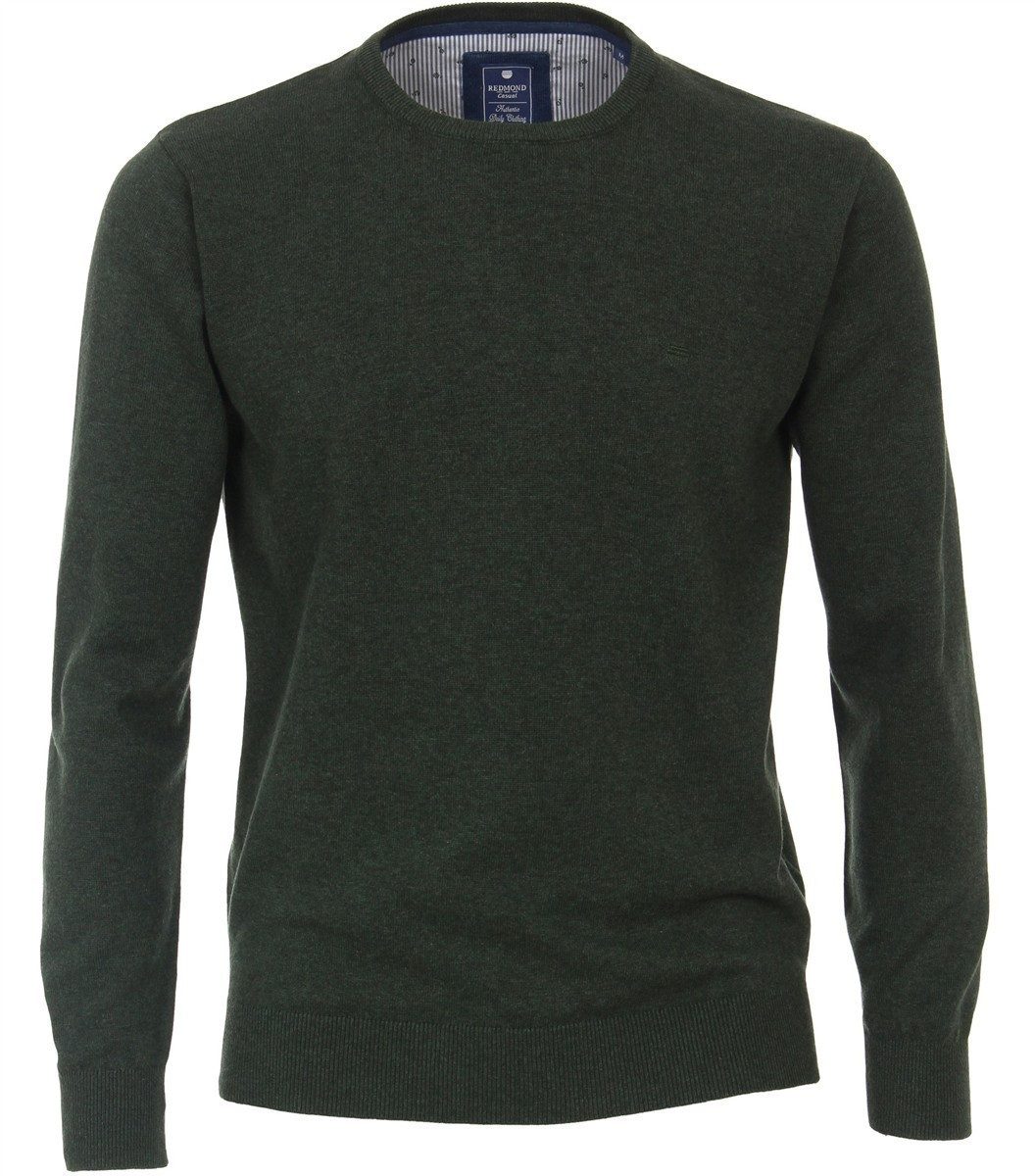 Redmond Rundhalspullover REDMOND Casual Herren Pullover Langarm Rundhals Dunkelgrün