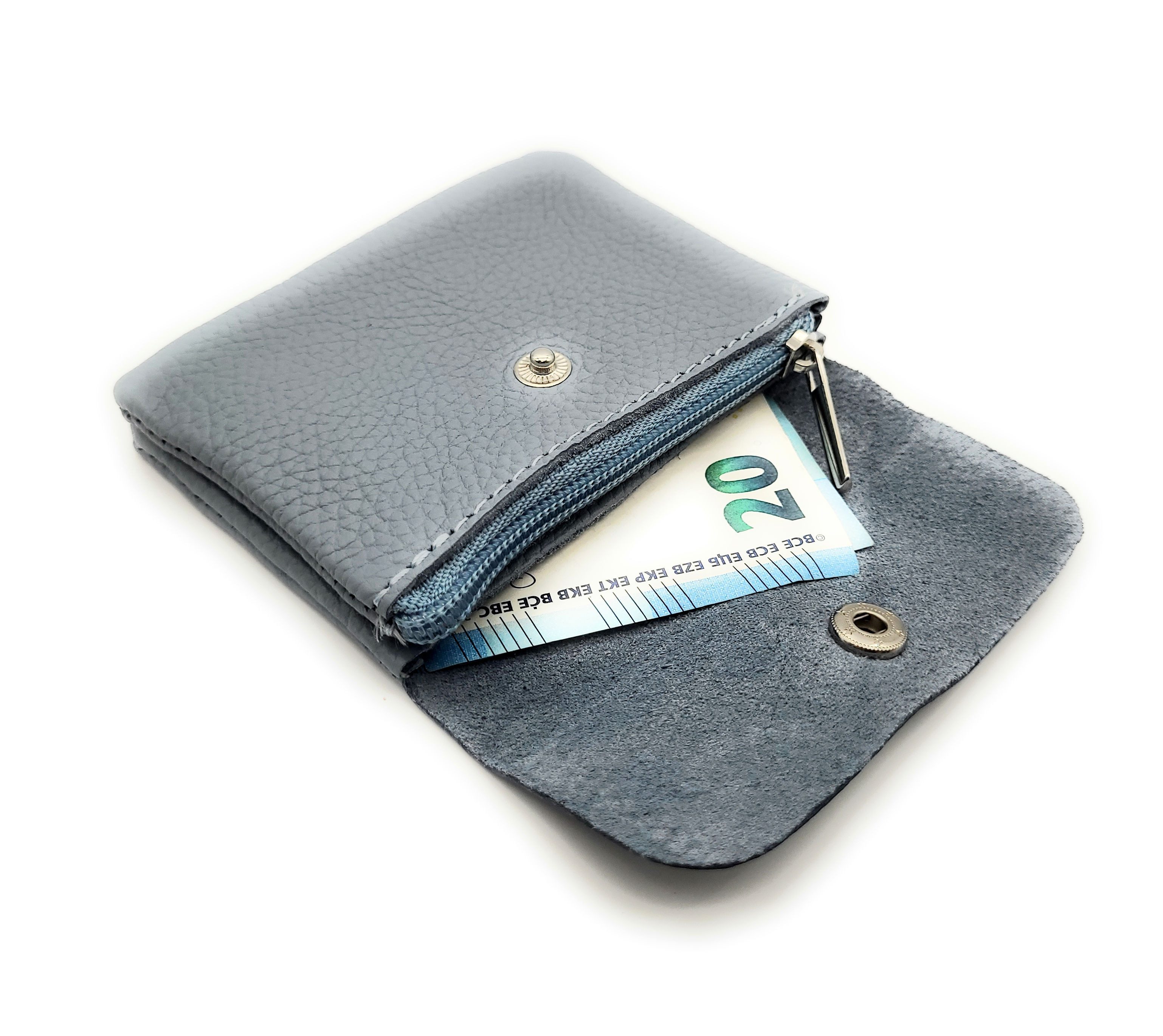 Lemasi Mini Geldbörse kleines echt Leder Portemonnaie, pures Leder, Made in Italy, Die minimalistische Börse, ideal für Urlaub und Alltag