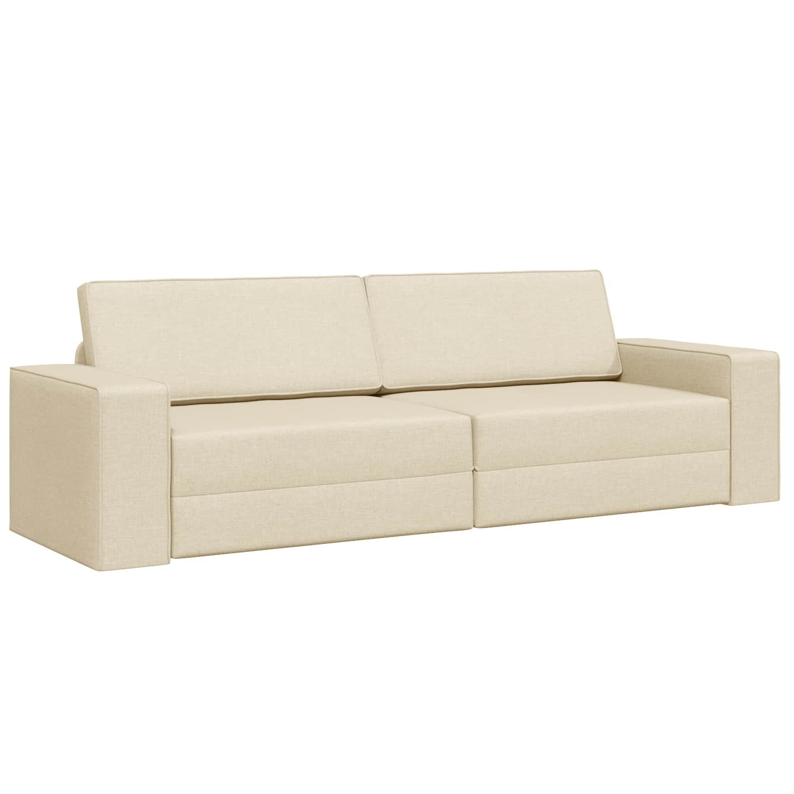 vidaXL Sofa Schlafsofa Creme 245 x 78 x 77 cm Stoff, 1 Teile