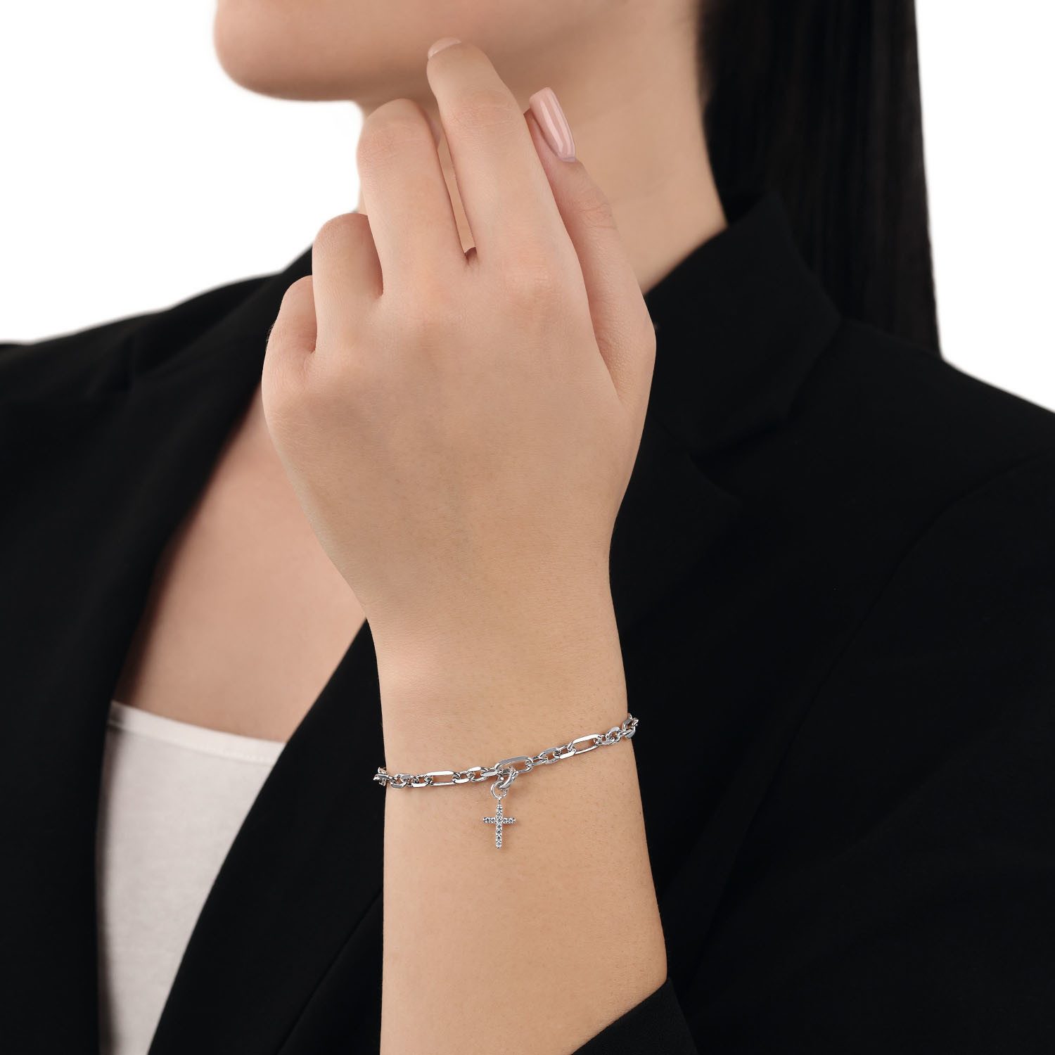 Amor Charm Kreuz, mit Zirkonia (synth)