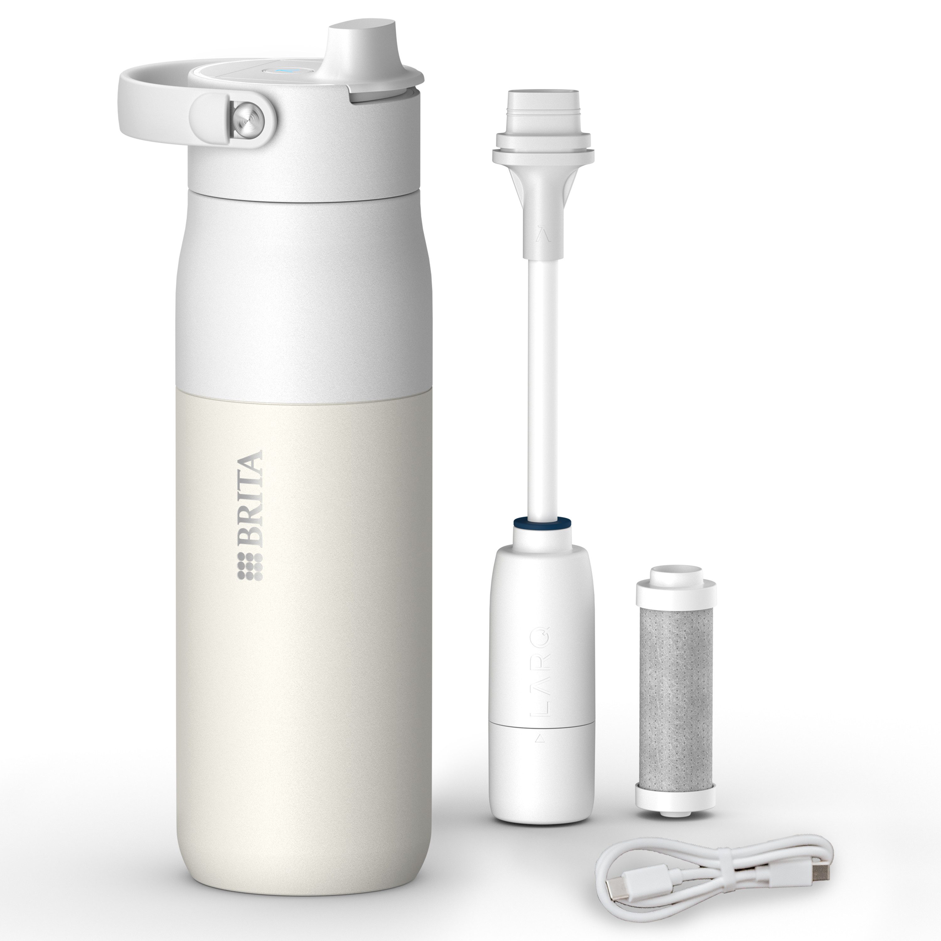 BRITA Trinkflasche BRITA LARQ iQ Digitale Filter Trinkflasche (680 ml), inkl. Hydration Tracking (App), Aktivkohle Wasserfilter & UV-C