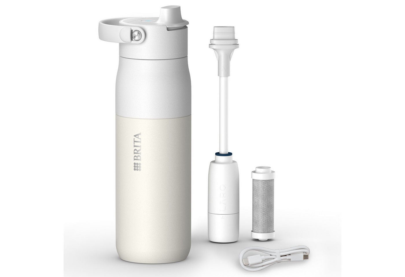 BRITA Trinkflasche BRITA LARQ iQ Digitale Filter Trinkflasche (680 ml), inkl. Hydration Tracking (App), Aktivkohle Wasserfilter & UV-C