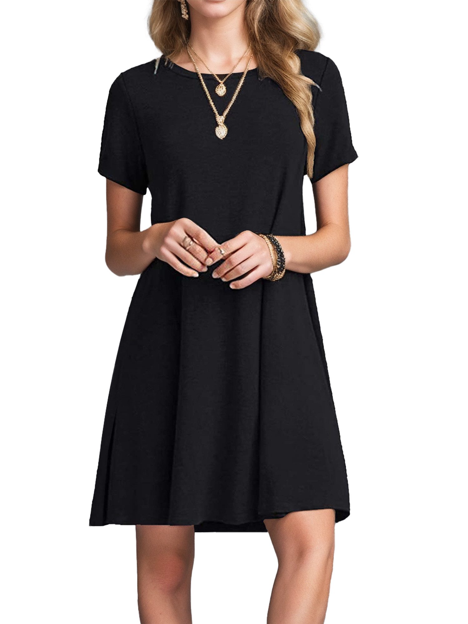 LUCKZON Sommerkleid Lässiges T-Shirt-Kleid für Damen, günstig online kaufen