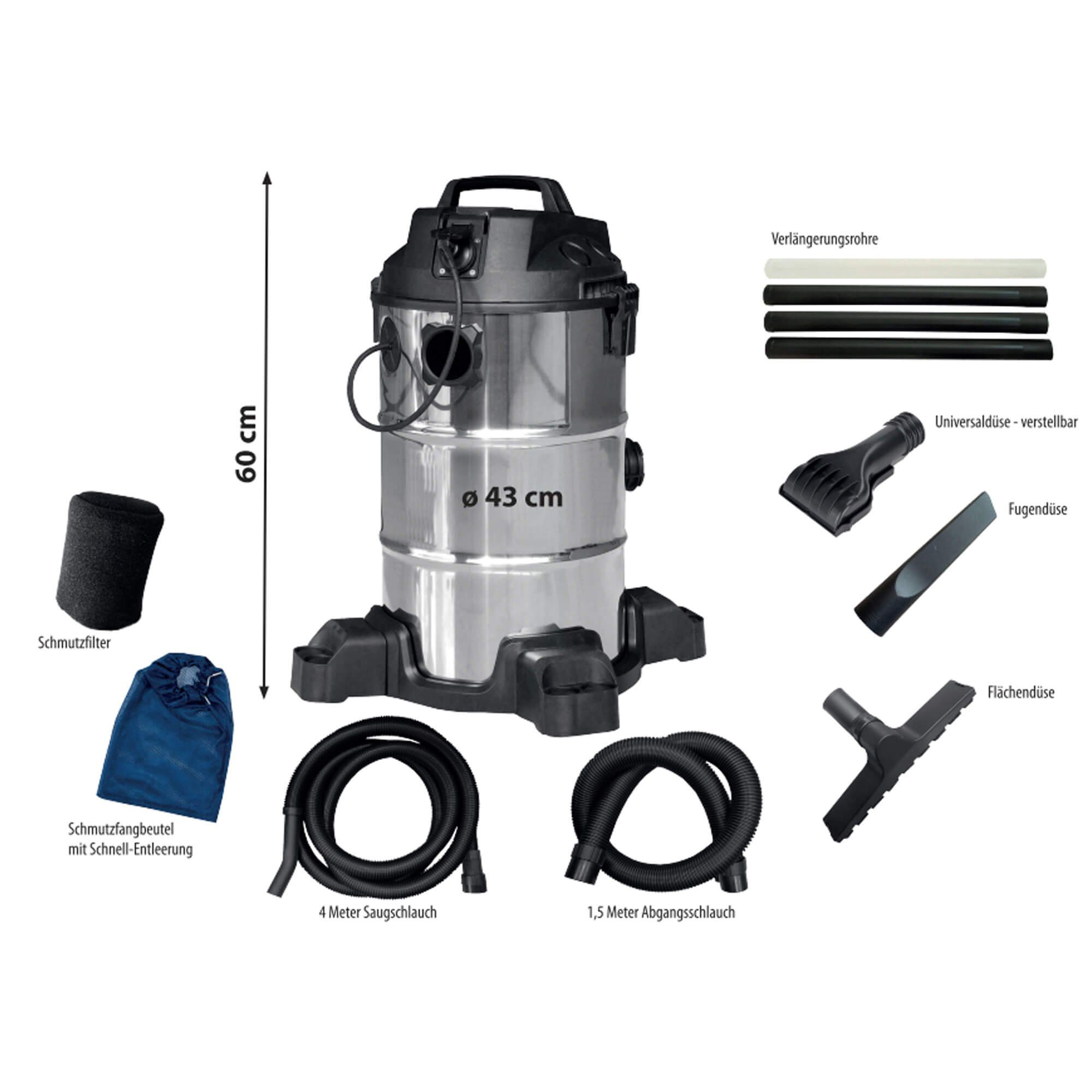 Heissner Teichschlammsauger Teichschlammsauger F638P-00, Non-Stop, Edelstah günstig online kaufen