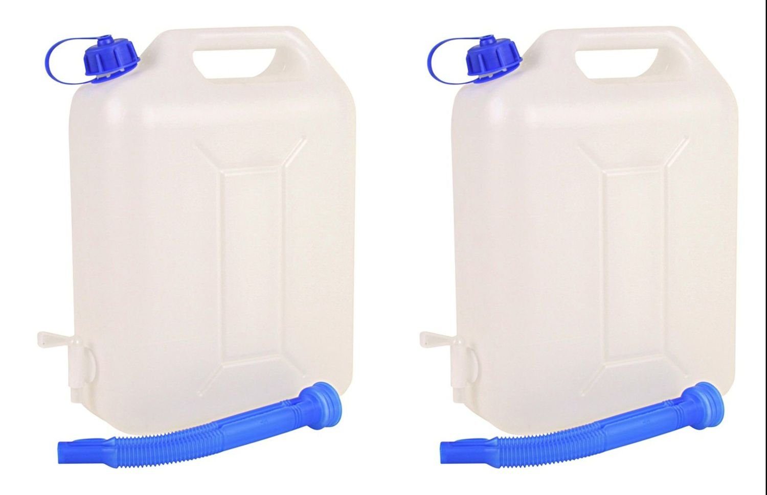 BURI Kanister Wasserkanister 2x 10 Liter Auslaufhahn Ausgießtülle Camping Wasserbehä