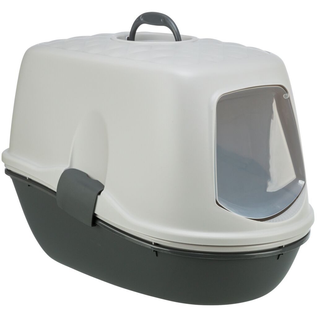 TRIXIE Katzentoilette Katzentoilette Berto Top, 3tlg., mit Trennsystem - hellgrau/dunkelgrau
