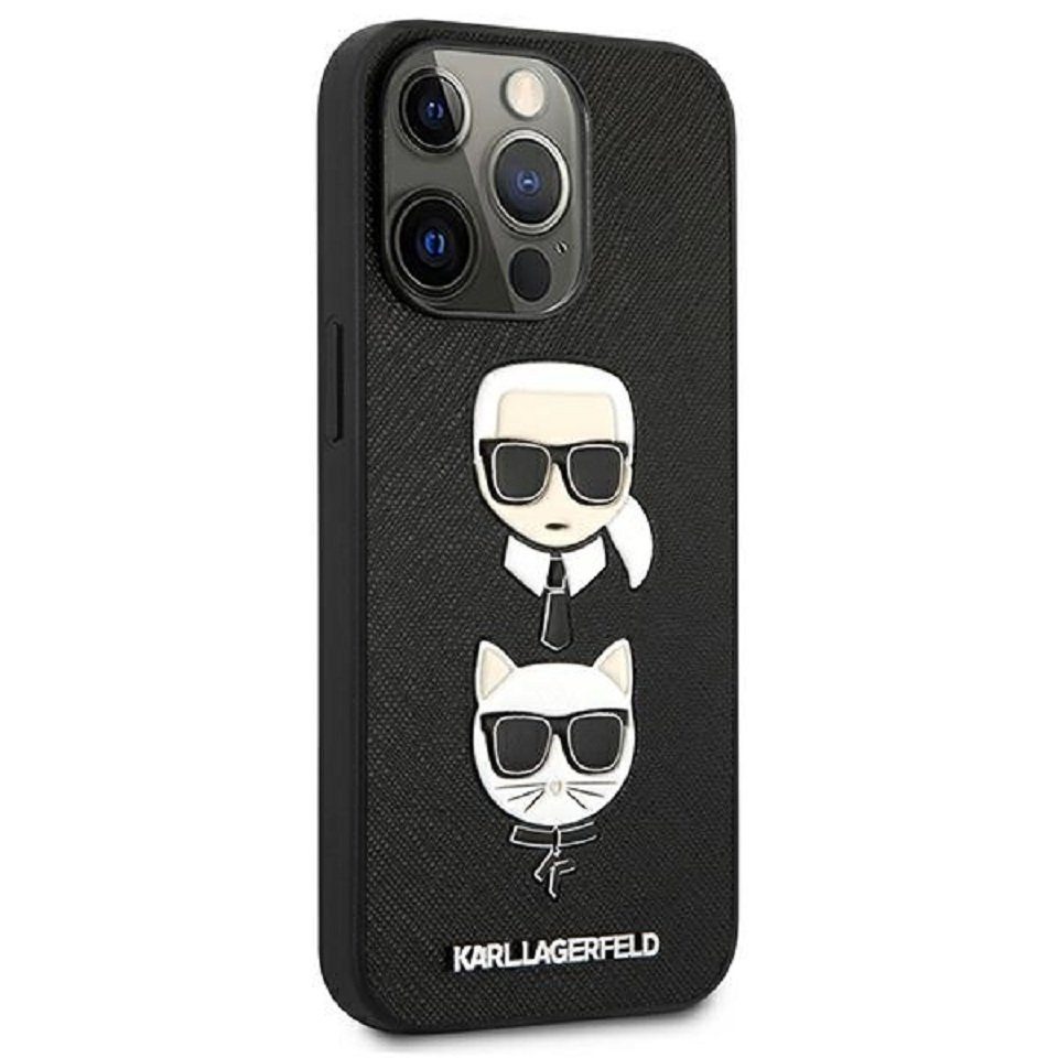 KARL LAGERFELD Handyhülle iPhone 13 Pro Case TPU Hardcase Figuren schwarz 6,1 Zoll, Kantenschutz