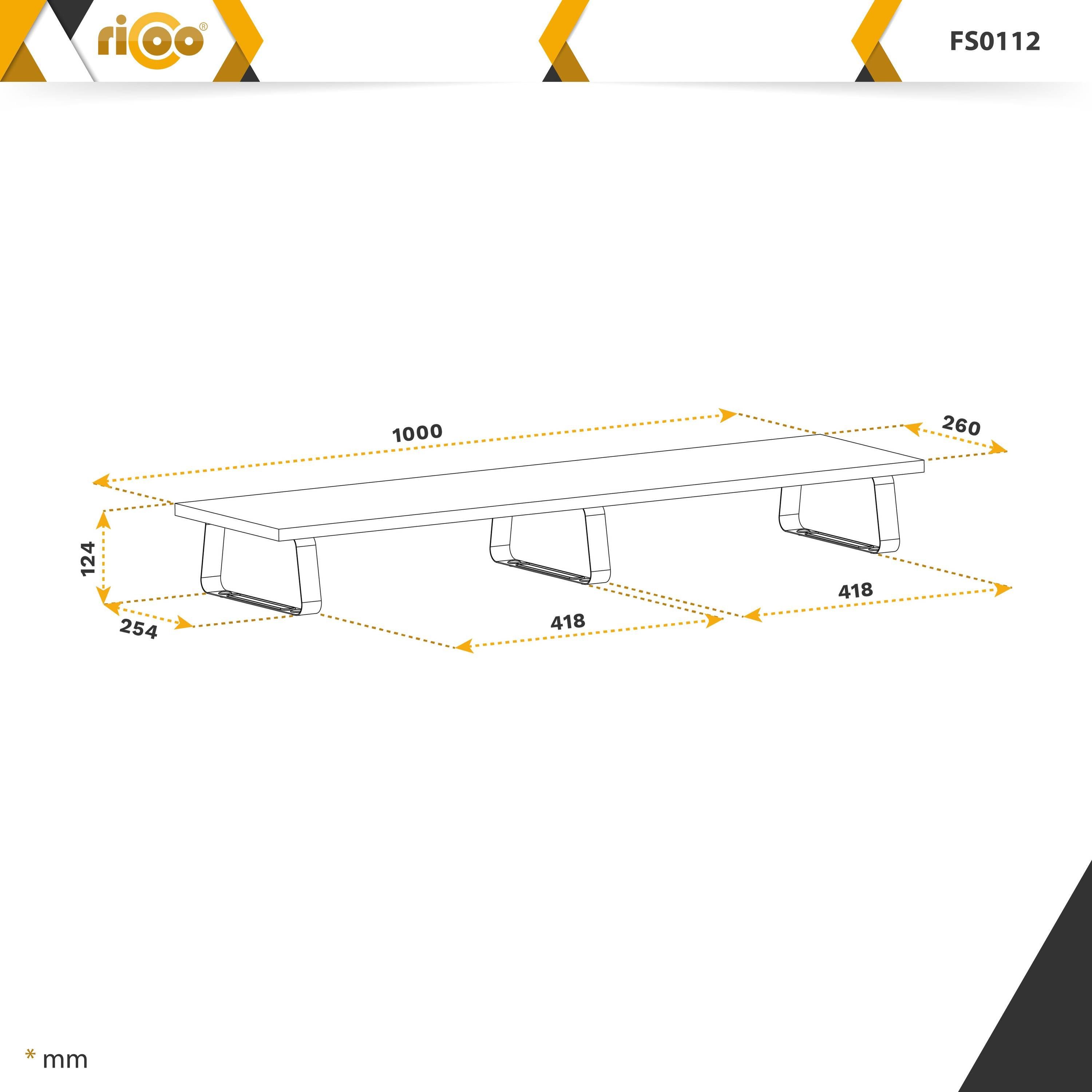 Monitorständer RICOO Bildschirm FS0112, Schreibtischaufsatz Tisch Schreibtisch Monitorerhöhung Aufsatz