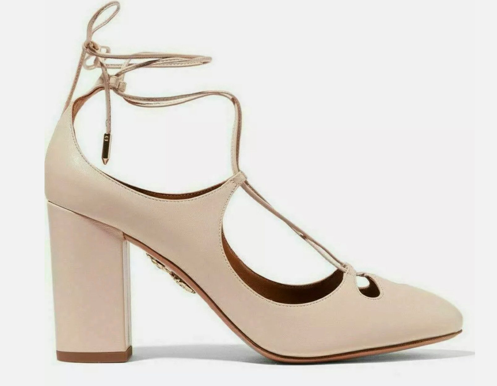 Aquazzura Firenz Dancer 85 Heels Pumps Schuhe Veloursleder & Glattleder Schnürpumps Luxuriöse Verarbeitung & italienisches Handwerk