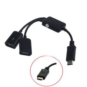 Bolwins H67 USB C Stecker zu 2x USB Buchse Kabel Adapter USB OTG Lade Splitter USB-Kabel