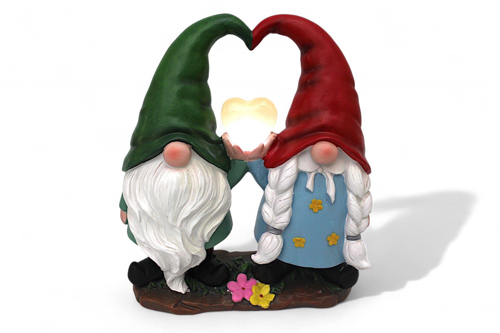 Arnusa Gartenzwerg Gartenwichtel Pärchen mit beleuchteten Solar Herz 29,5 c günstig online kaufen