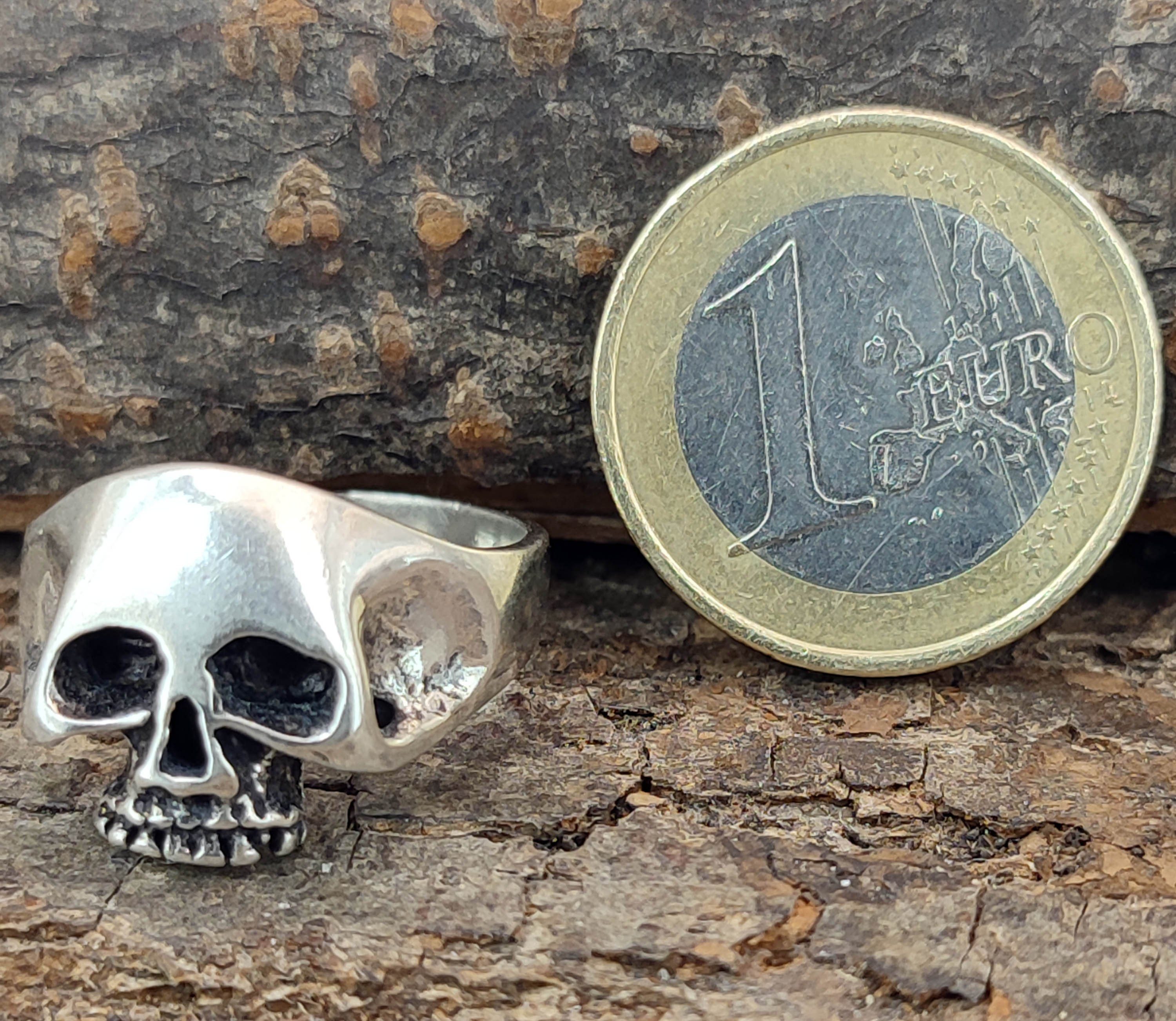 Kiss of (tk10) Silber - Gr. Leather Totenkopf, 56-74 Ring Silberring