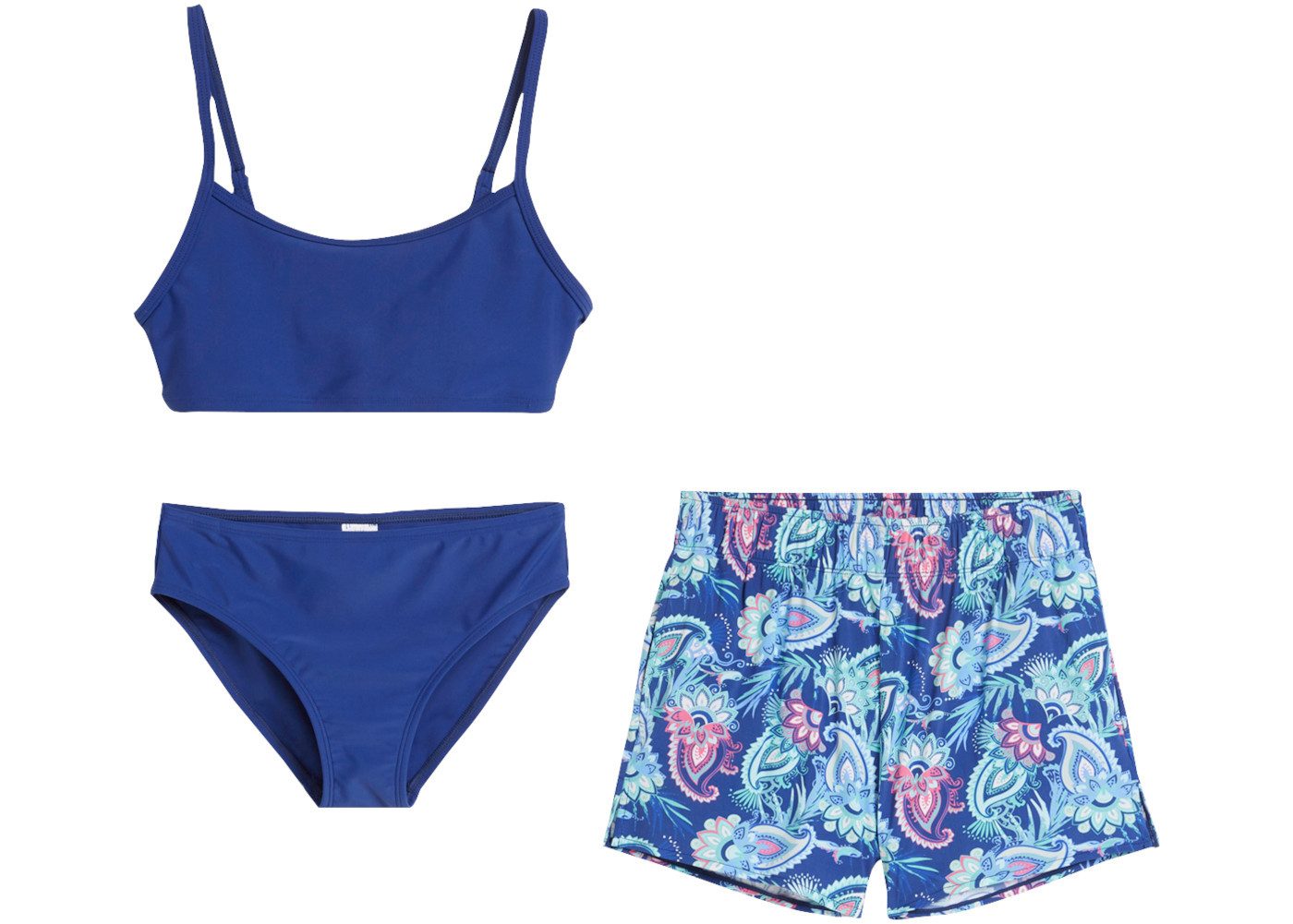bonprix Badeanzug (Set, 3er) 3er Set, mit passender Badeshorts, aus elastischem Material