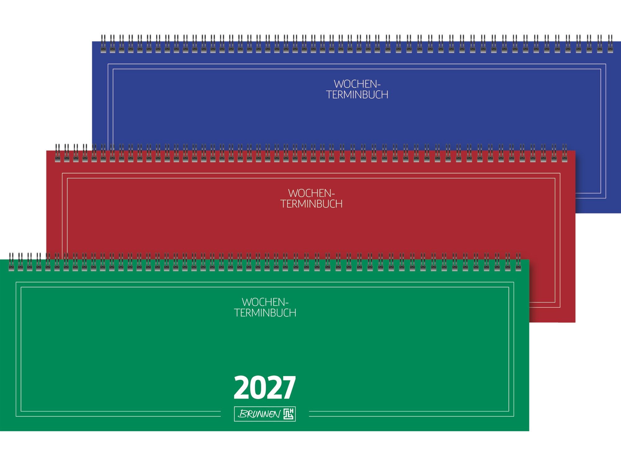 Baier & Schneider Querkalender Querterminbuch 2027 für Wochenplanung und Termine, Stundeneinteilung 7-19 Uhr