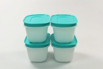 TUPPERWARE Frischhaltedose Eis-Kristall170 ml (4) weiß/minze + SPÜLTUCH
