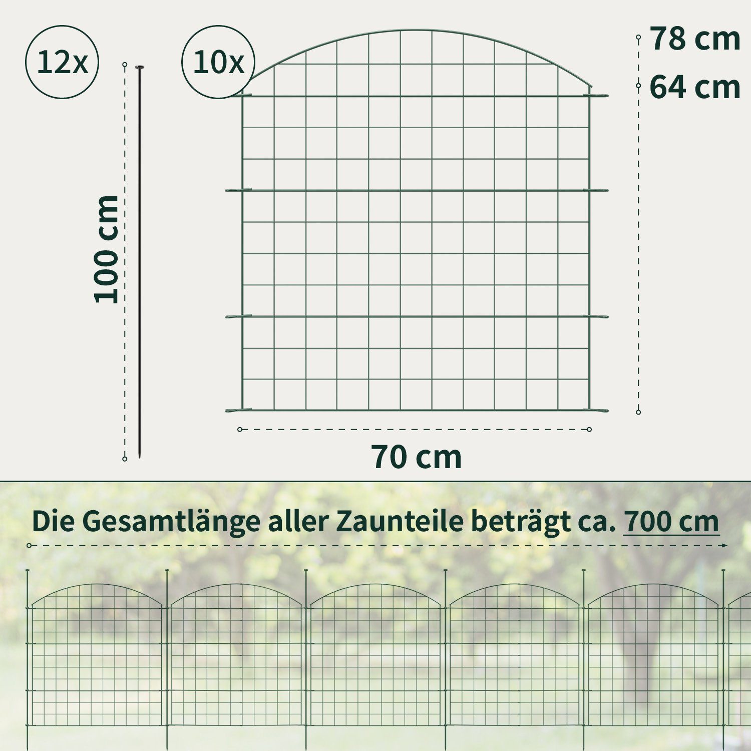 VERDOBA Zaun Teichzaun Gartenzaun Hundezaun - Metall Gitterzaun aus Zaunele günstig online kaufen