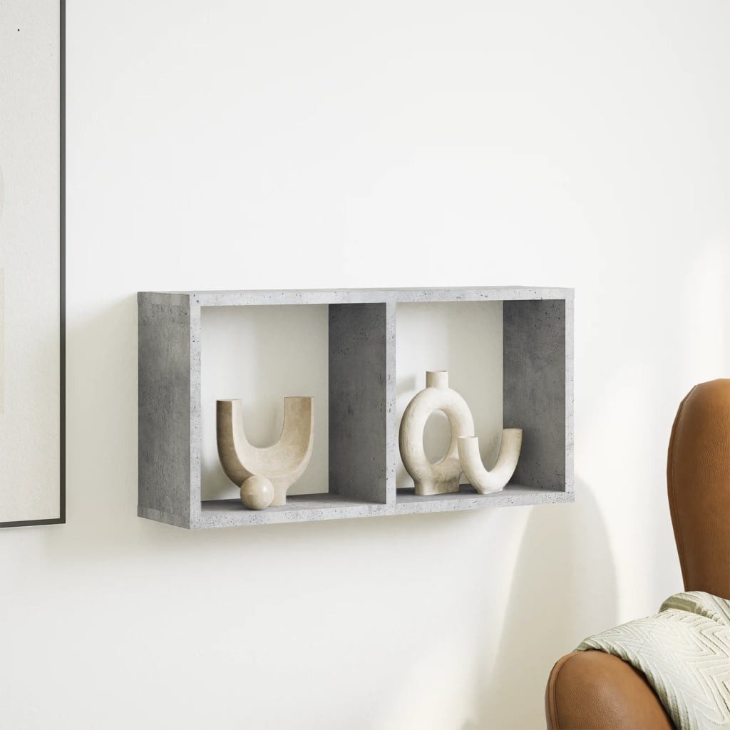 vidaXL Regal Wandschrank 60x16x30 cm Betongrau günstig online kaufen