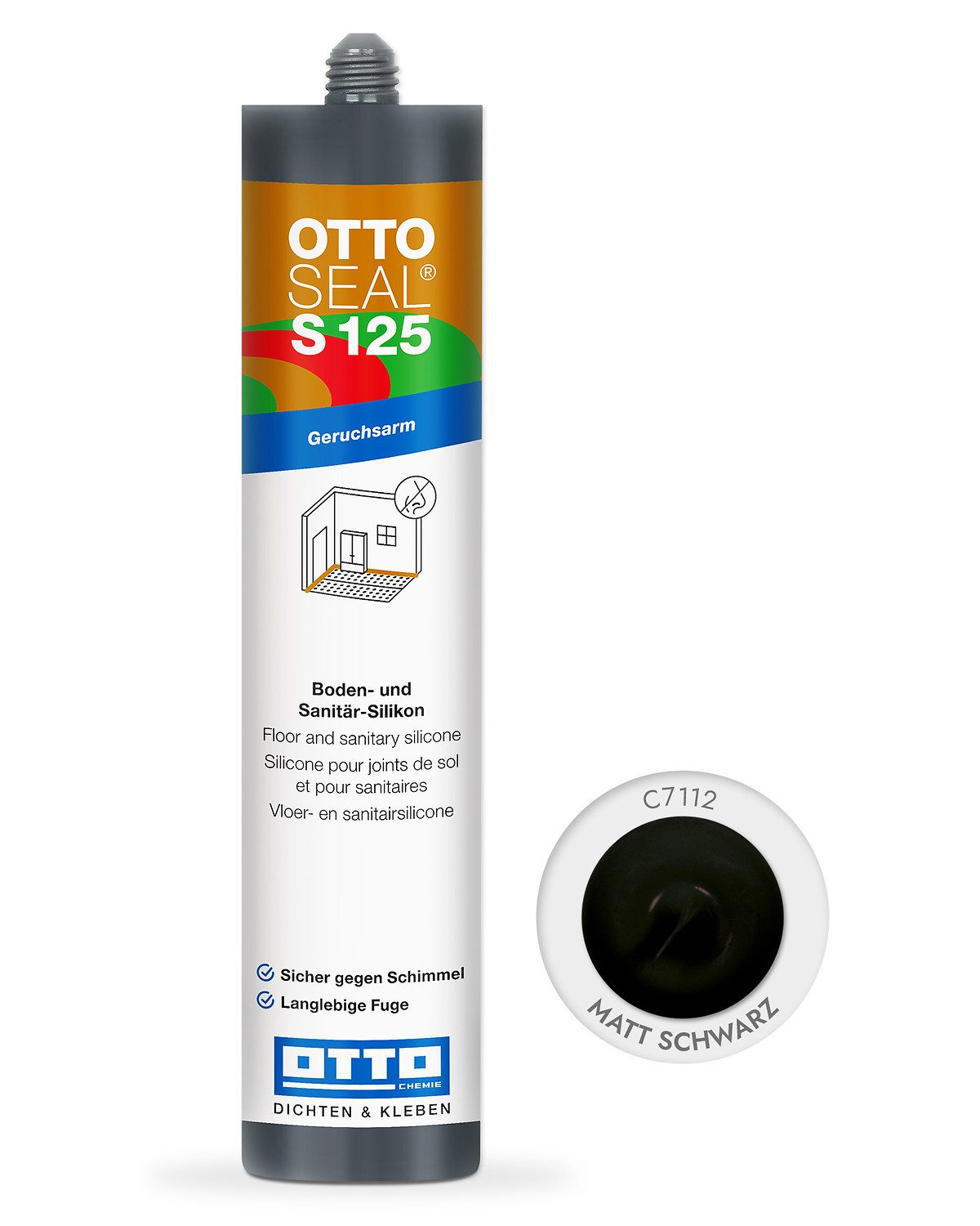 OTTO-Chemie Silikon Ottoseal S125 Boden- und Sanitärsilikon 310ml, Alkoxy-Basis, geruchsarm, universal, optimal für Designbelag