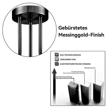 Welikera Deckenleuchte 3-Kopf-Deckenlampe Kugelförmig für 10-15 m² Raum,E27-Lampenfassung