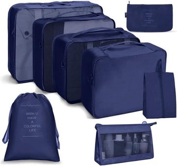 Bedee Kofferorganizer Koffer Organizer Set, Packing Cubes, Wasserdichte Reise Kleidertaschen (Packtaschen für koffer Verpackungswürfel mit Kosmetiktasche, 8-tlg., Kofferorganizer)