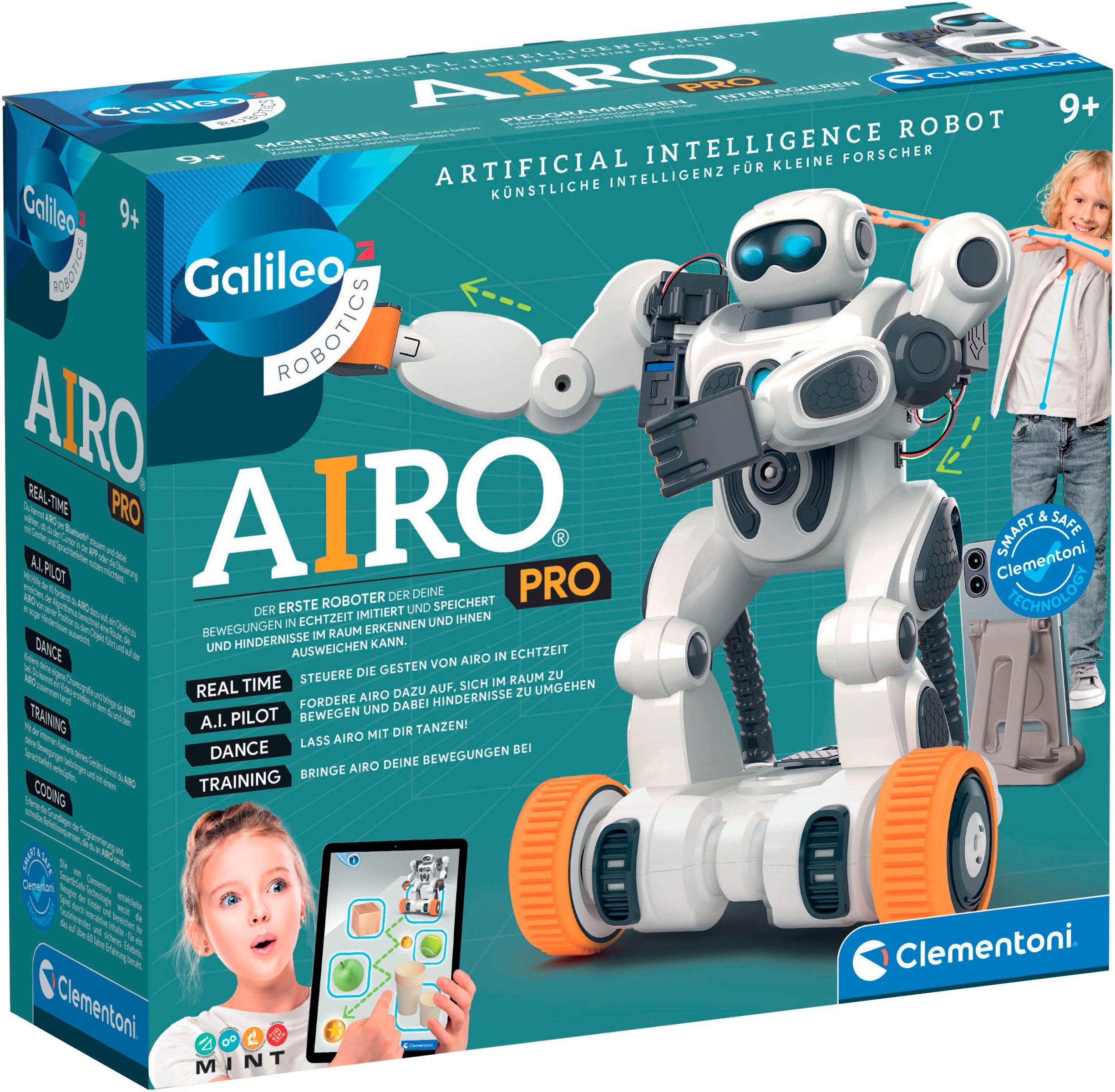 Clementoni® Roboter Galileo Robotics, AIRO PRO - Artificial Intelligence Roboter, mit künstlicher Intelligenz