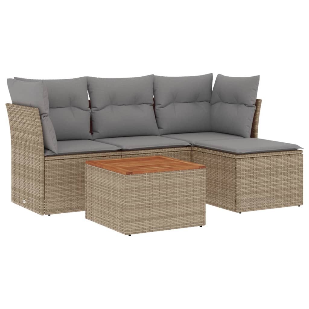 vidaXL Gartenlounge-Set 5-tlg. Garten-Sofagarnitur mit Kissen günstig online kaufen