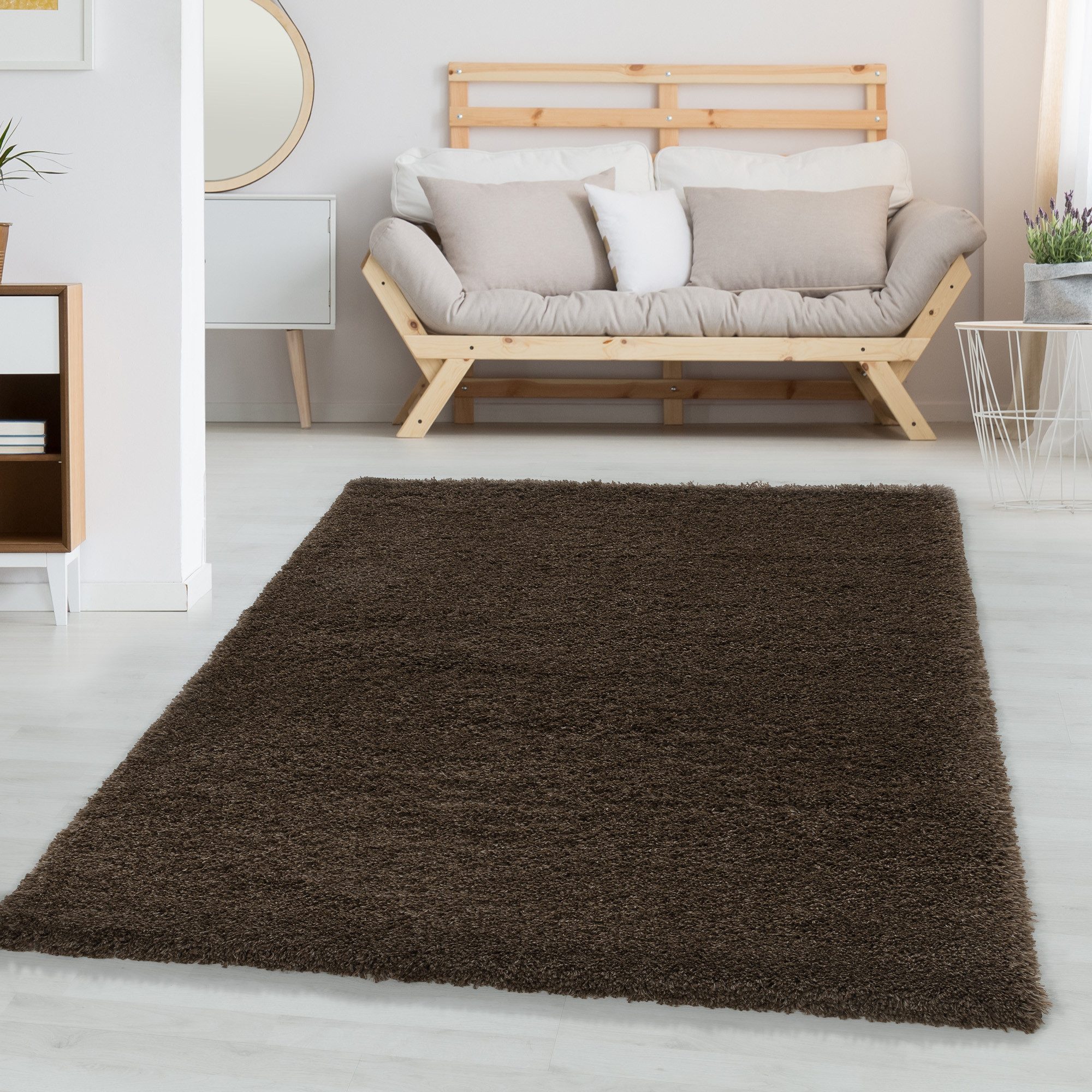 Carpettex Hochflor-Teppich Unicolor - Einfarbig, Läufer, Höhe: 30 mm, Teppi günstig online kaufen