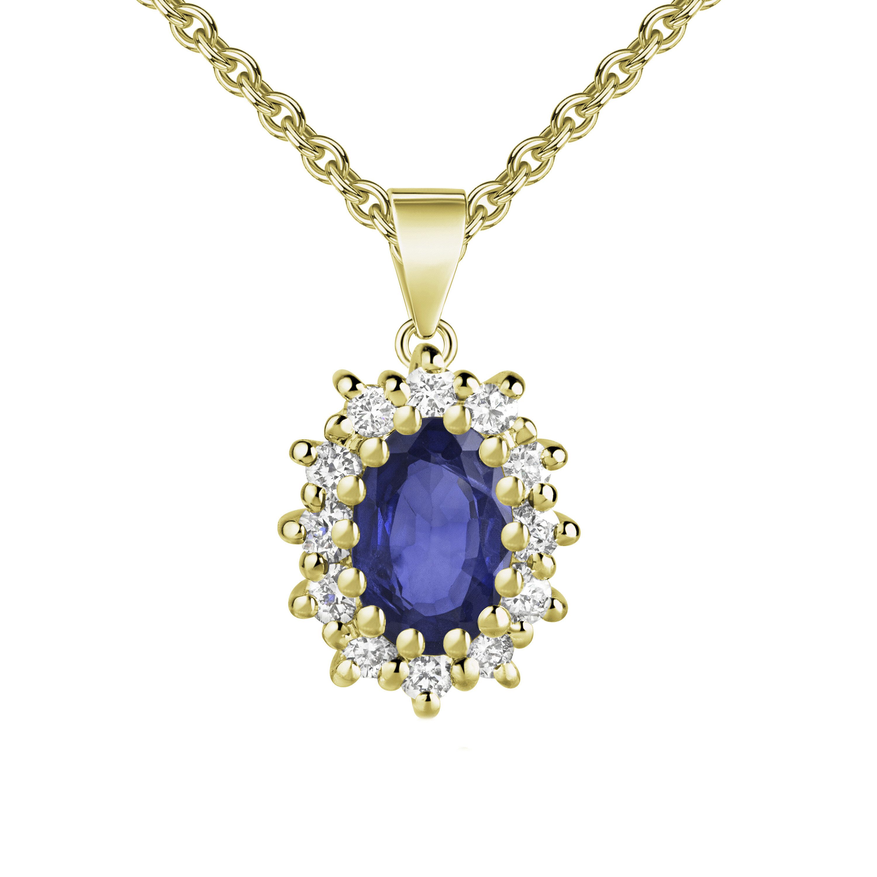 Firetti Kette mit Anhänger Schmuck Geschenk Silber 925 Halsschmuck Lady D Diana Royal, Made in Germany - mit Kristallstein, Zirkonia (synth)