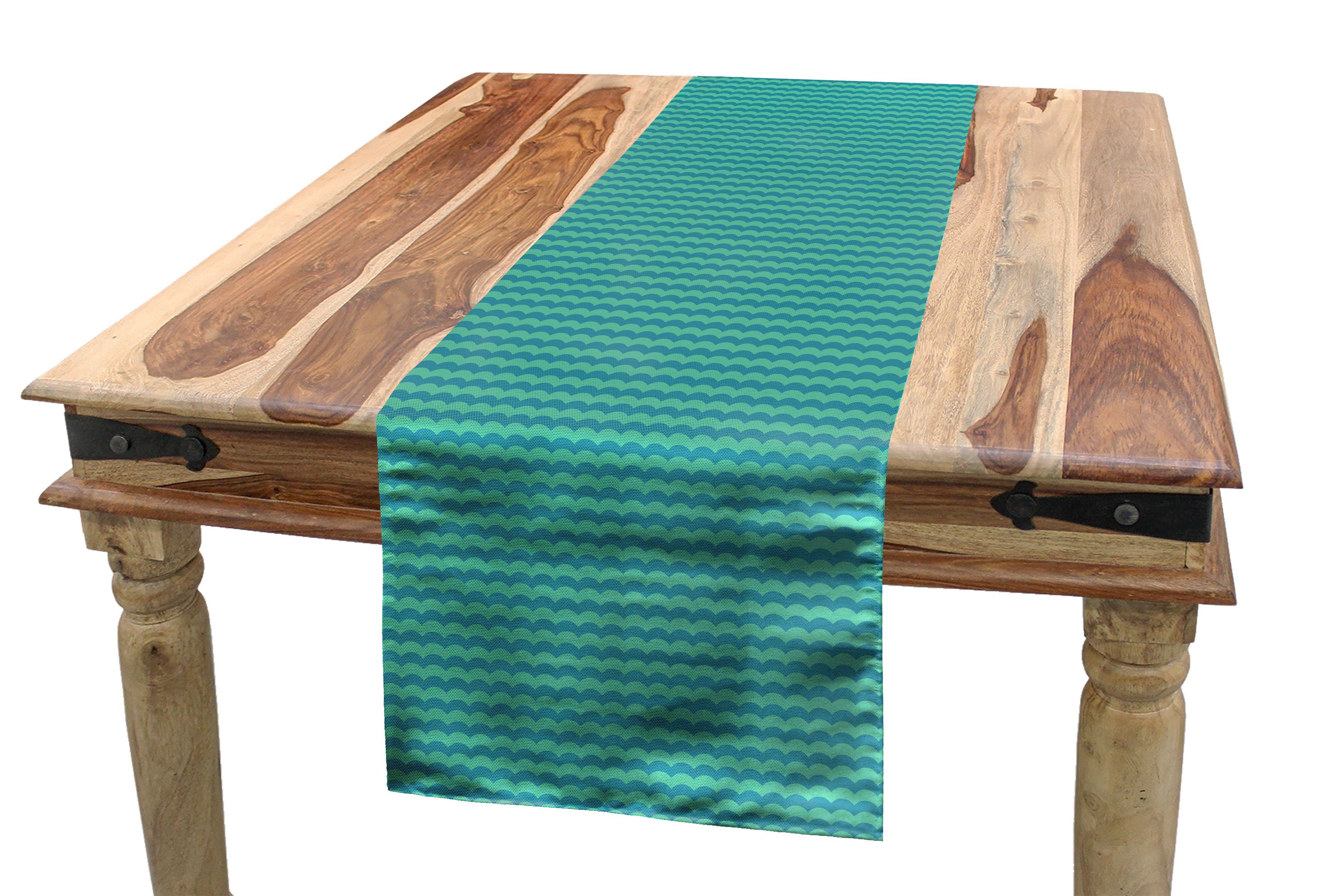 Abakuhaus Tischläufer Esszimmer Küche Rechteckiger Dekorativer Tischläufer, Abstrakt Grundwellenförmige Bumpy Stripes
