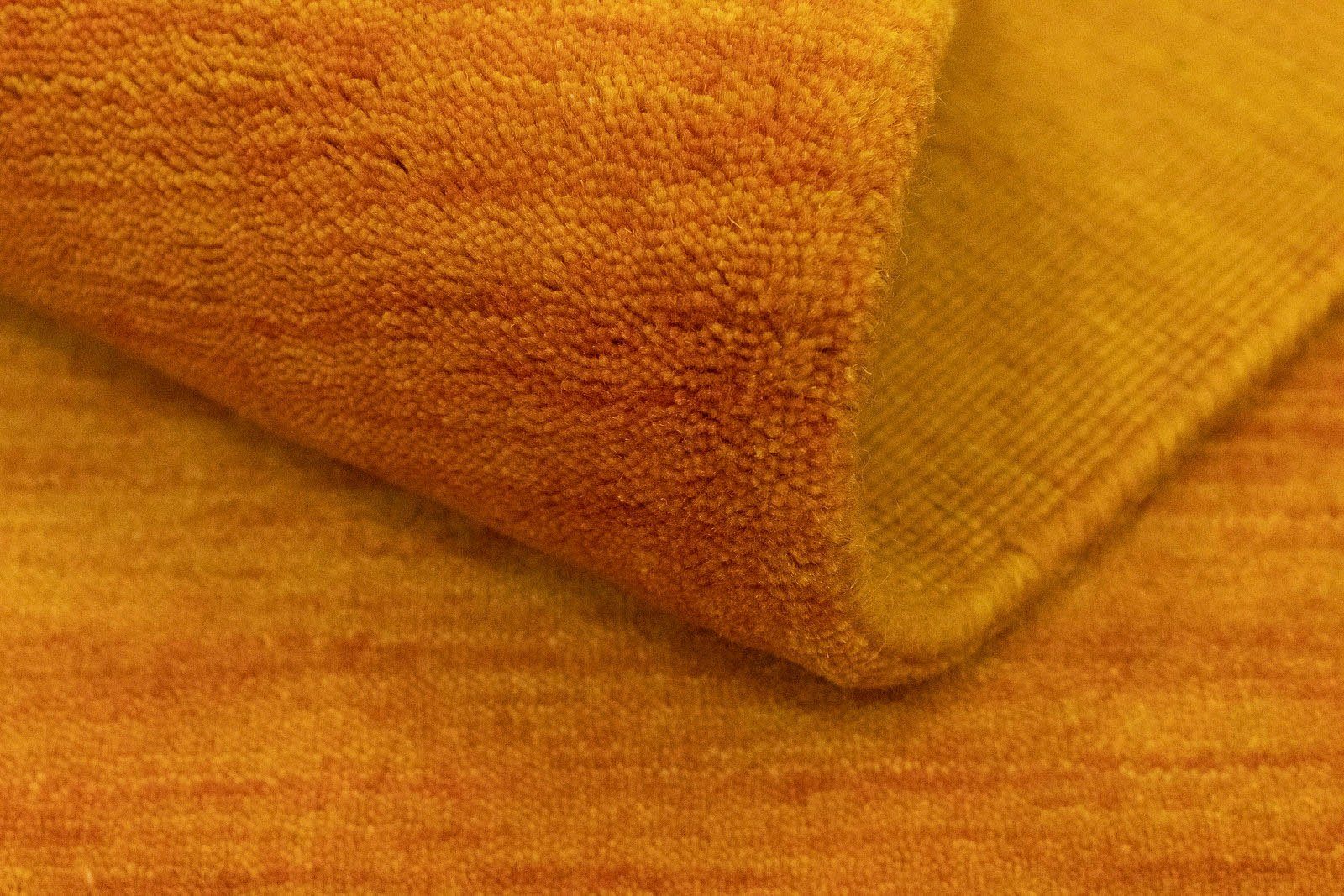 Wollteppich LORIBAFT TEPPSTAR, reine orange Höhe: rechteckig, uni, 15 Wohnzimmer mm, morgenland, Schurwolle